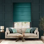 Ahisma Luxe Faux Silk Turquoise Roman Blind in Dubai