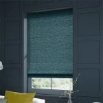 Plush Chenille Ocean Blue Roman Blind Dubai