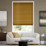 Velvet Antique Gold Roman Blind in Dubai