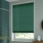 Velvet Jade Green Roman Blind Dubai