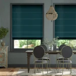 Velvet Mediterranean Teal Roman Blind in Dubai