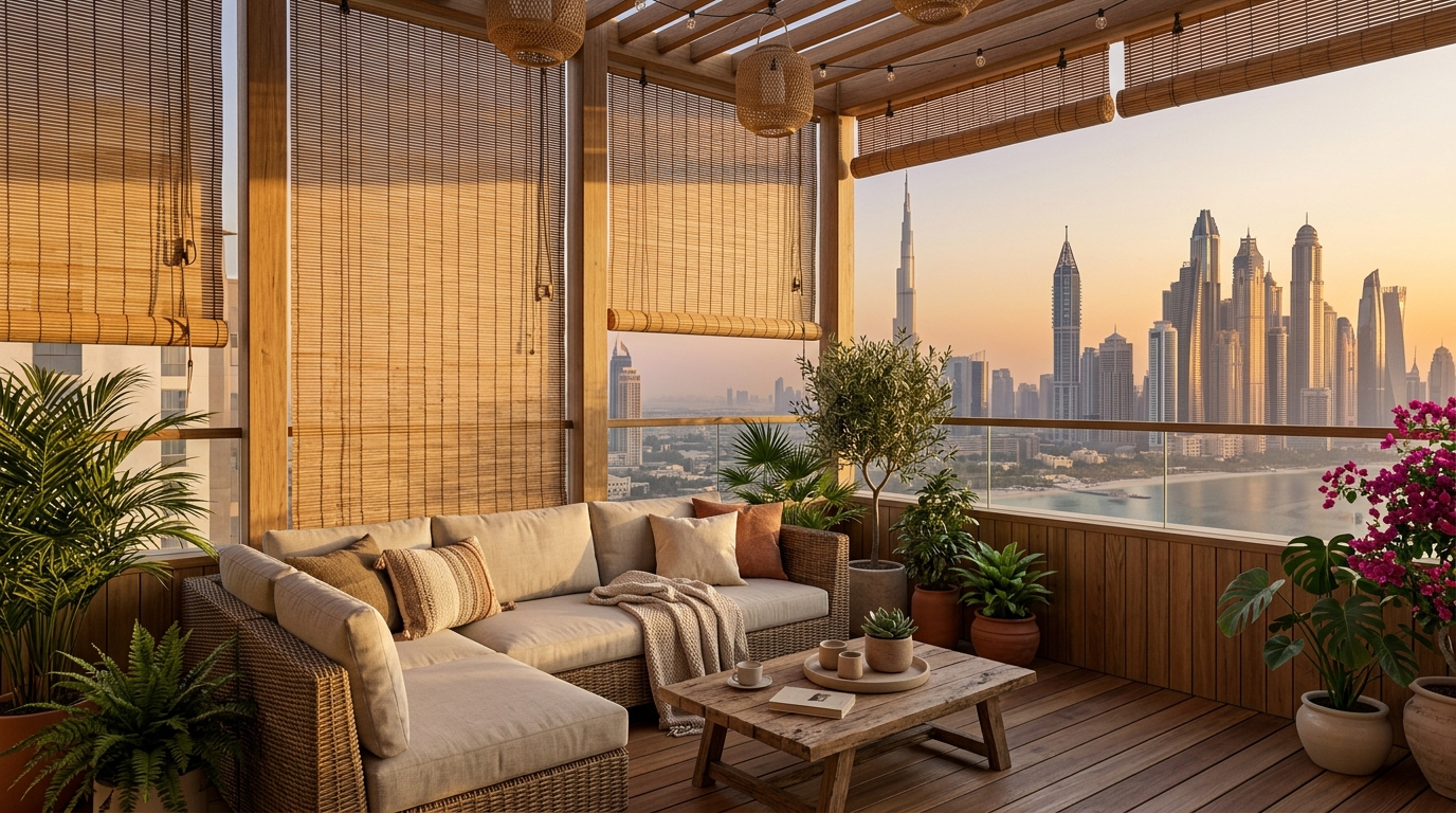 Bamboo Blinds for Balcony Business Bay Apartments