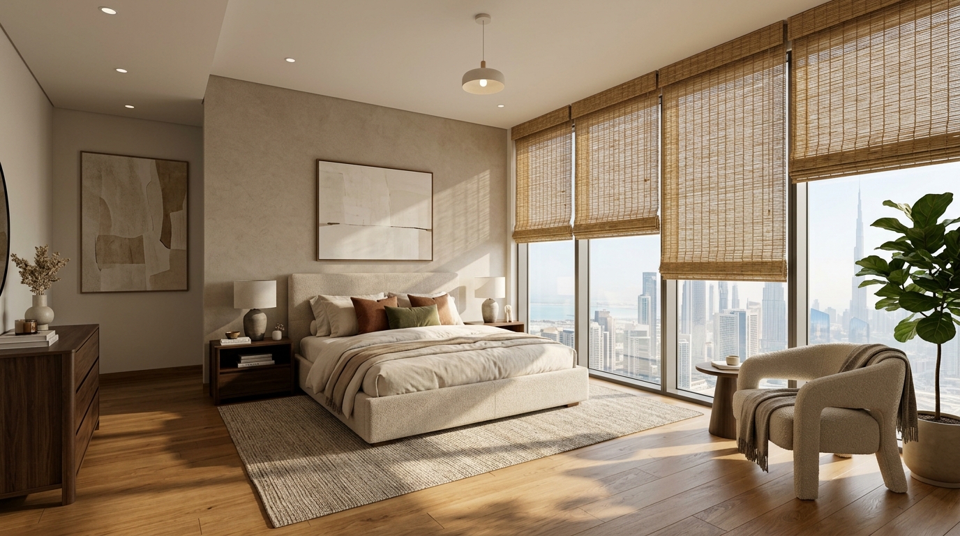 Bamboo Blinds for bedroom in Arabian Ranches