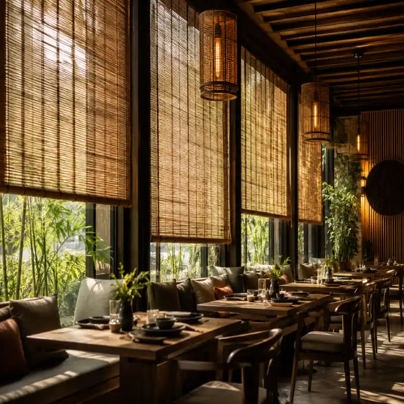 Bamboo Blind for Restaurants in Dubai